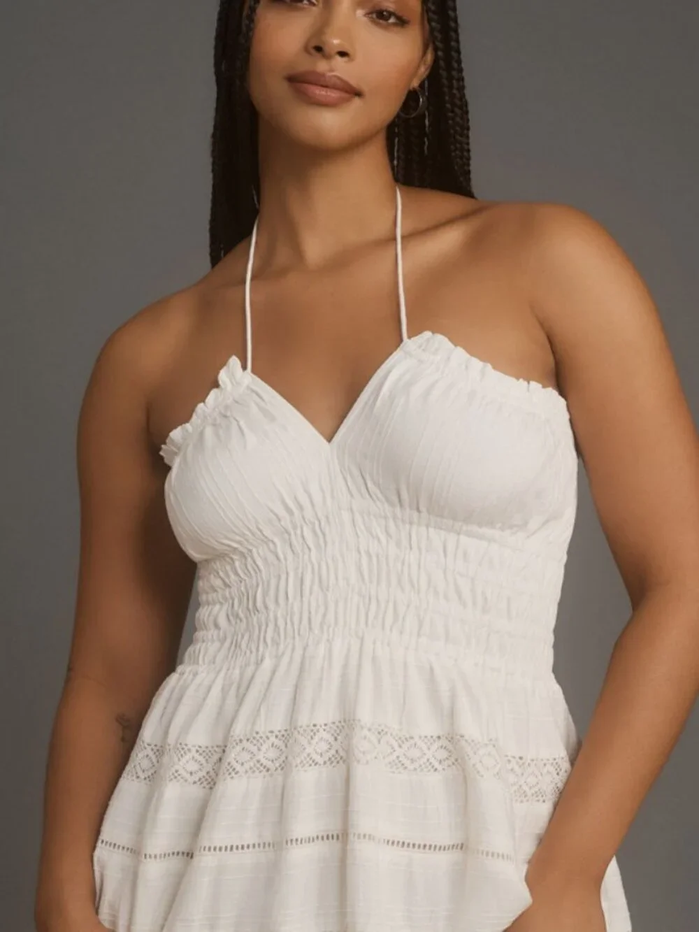 Maeve by Anthropologie White Strapless Smocked Midi Dress Size XSP 38440
